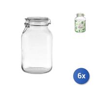 6x Vases Verre Fido Bouchon Hermétique Transparent Cc4000 Bormioli rocco
