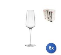 Ensemble De 6 Flûtes En Verre Transparent Bormioli Rocco 28 Cl