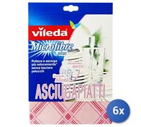 6x Vileda Pano Microfibre Pour Vaisselle (PANNO BLEU O ROSE)