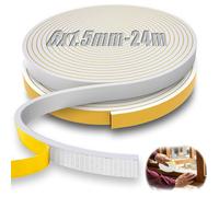 6x1 5 mm Joint Mousse Adhésif 24 m EPDM Compribande Fenetre Bande Mousse Autocollante Blanc Joint Calfeutrage Porte Entree Anti