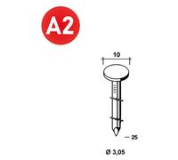 7 200 Pointes Roofing Annelées Inox A2 16° (Coil) - 3.05/10x25 mm - D-Work