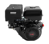 7.5 CV Moteur à essence Moteur de remplacement pour motoculteur thermique, sécurité niveau d'huile, 4 temps, 1 cylindre, 212 cc cylindrée, refroidissement air démarrage câble (9700W 15HP Noir)