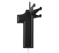 7,6 cm Bougie Numéro d'Anniversaire, Bougies de Gâteau avec Couronne Noir Bougie Princesse Bougies Chiffres Anniversaire Bougies d'Anniversaire pour Anniversaire Fêtes