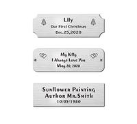 7.6 x 2.5cm, Personnalisé Gravé au Laser Brossé Plaque en Acier Inoxydable Cadre Photo Plaque Signalétique