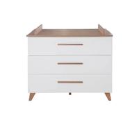 7-67987-Roba Commode à langer 3 tiroirs Chêne foncé/Blanc