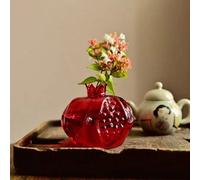 7*7cm/10*10cm Vase en verre artisanal mini avec motif de marteau rouge et de grenade, style avancé Ins haute beauté pour l'arrangement floral, décoration d'intérieur créative, convient pour la maison,