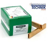 7.800 Agrafes Prebena ES18CNKHA galvanisées pour 2XR-ES40 2P-ES40SDS KL-17