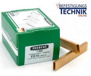 7.800 Agrafes Prebena ES18CNKHA galvanisées pour 2XR-ES40 2P-ES40SDS KL-17