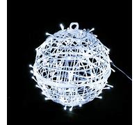 7,9 "-11,8" boule de lumière LED extérieure étanche - suspension de globe d'arbre lumière-lumières de ficelle extérieure-décorations de jardin d'arbre de Noël de mariage (Blanc (11,8 "))