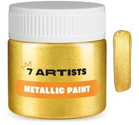 7 Artists Peinture Dorée Riche Acrylique 50 ml - Haute Couverture avec Effet Pailleté pour Loisirs Créatifs & Arts | Peinture Acrylique Métallisée Tout Support pour Bois, Toile, Pierre & Argile