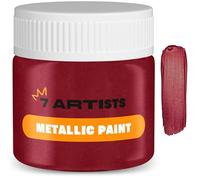 7 Artists Peinture Rouge Bordeaux Acrylique 50 ml - Haute Couverture avec Effet Pailleté pour Loisirs Créatifs & Arts | Peinture Acrylique Métallisée Tout Support pour Bois, Toile, Pierre & Argile