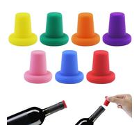 7 Bouchons à Vin Silicone,Bouchon de Bouteille Rond réutilisables,7 couleurs Pour vin de diamètre 1,8 cm à 2,2 cm,Diamètre intérieur de l'embouchure de la bouteille,Bouchon à champagne