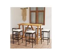 vidaXL Ensemble bar de jardin 7 pièces avec coussins Marron