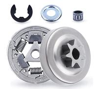 7-Dents 3/8" Pignon de Chaîne pour STIHL MS311 MS362 MS391 MS461, ADEFOL Pignon + Tambour Embrayage + Roulement à Aiguilles + Rondelle Embrayage + E-Clip Pièces de Rechange 5 en 1
