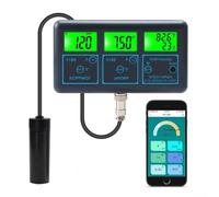 7 en 1 Analyseur de qualité de l'eau pour piscine avec chlore résiduel, pH, ORP, sel, température, WiFi compatible avec Tuya, fonctionnement enfichable, sondes de haute précision pour piscine (EU)
