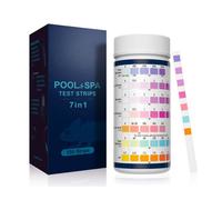 7 en 1 Testeur pour Eau de Piscine et Spa, 150 test pour tester chlore libre, le chlore total, le brome, dureté totale, l’alcalinité