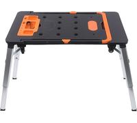 7. Établi pliable, établi à outils réglable en hauteur, capacité de charge de 250 kg, grande surface de travail, polyvalent. Tabouret escabeau / plateau roulant / chariot de transport / chariot mobile