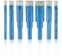 7 Mèches Diamantées Sèches pour Scie à Trous 5/6/8/10/12/14/16mm Refroidies à La Cire pour Le Verre, La Porcelaine, Le Carrelage