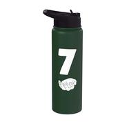 7 Number Seven Funny Hands Meme School Teen Kid Matching Stainless Steel Insulated Water Bottle