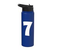 7 Number Seven Funny Meme School Teen Kid Matching Stainless Steel Insulated Water Bottle