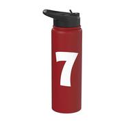 7 Number Seven Funny Meme School Teen Kid Matching Stainless Steel Insulated Water Bottle