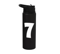 7 Number Seven Funny Meme School Teen Kid Matching Stainless Steel Insulated Water Bottle