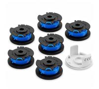 7 Pack Bobine Fil Coupe Bordure pour Ryobi, Compatible avec Ryobi One + AC14RL3A 18v 24v 40v Coupe Bordures, Bobine de Fil Debroussailleuse Bleu, Fil Rotofil (6 Bobin Fil Coupe Bordure,1 Couvercle)