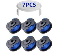 7 Pack Bobine Fil Coupe Bordure remplacements pour Ryobi One + AC14RL3A 18v 24v 40v Coupe Bordures, Bobine Ø 1,6mm, Longueur 20,11m (6 Bobin Fil Coupe Bordure,1 Couvercle)