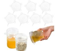 7 Pcs Couvercle Silicone 8.5cm Extensible en Silicone Sans BPA | Couvercle Universel de Differentes pour Micro-ondes/le Four/le Frigo/le Lave-Vaisselle
