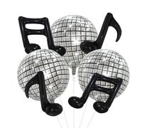 7 PCS Disco Ballons Aluminium, Note de Musique Ballons, Décorations Fête Musicale Boule, pour les Ddiscothèques, lesFêtes D'anniversaire et les Festivals de Musique (A)
