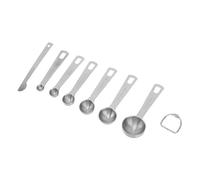 7 PCS Mesurer des cuillères avec des cuillères à métaux de cuisson en acier inoxydable à niveau pour la cuisson de cuisson
