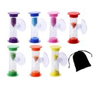 7 PCS Sablier Minuterie avec Ventouse 3 Minutes, Minuterie de Cuisine+Velvet Bags, Sabliers pour Enfants, Minuteur Timer, Sablier Brossage Dents Enfant, Sablier Enfant pour Cuisine, Exercice