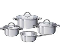 7 pcs. SET DE CUISSONS Set de casseroles à induction en acier inoxydable avec couvercle en verre Casserole