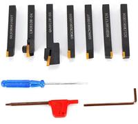 7 Pcs/set Jeu de burins de tournage avec plaquettes 8mm burins de tournage Acier de tournage Qute Qualité Tour pour machine de tournage