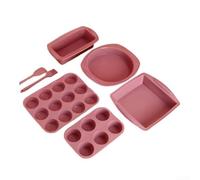 7 Piece Silicone Baking Set Oven Safe Non-Stick | Non-stick pour surface, easy food release, no grease needed, oven safe up to 450°F, silicone