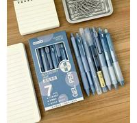 7 pièces/1 pièce Ensemble de 7 stylos gel rétractables de la même série de couleur, ton de couleur uniforme, 7 stylos avec différentes pointes fonctionnelles incluant une pointe fine, un surligneur gr