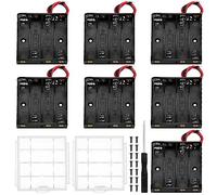 7 Pièces 4 AAA Support de Batterie, KUOQIY 4 x 1.5V AAA Boîtier de Batterie avec Fils, avec 2 Pièces Boîte à Piles en Plastique et Tournevis et Vis