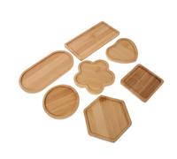 7 Pièces Dessous de Verre en Mosaique Vierge en Bambou | Base Porte-sous-verres, Formes Rondes Fleur Hexagone Rectangle Cœur Ovale, Surface Lisse, Table