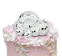 7 Pièces Disco Boule Décoration de Gâteau, 4 Tailles Boules Déco Gâteau Décorations de Fête Boule Disco Accessoires à Thème Disco pour Faveur de Fête à Thème des Années 70