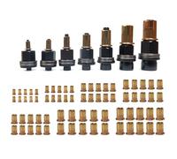 7 Pièces Écrous à tête de Rivet à Main, Acier Riveteuse Pneumatique Ecrou a Sertir, Riveteuse Manuelle Adaptateur Riveteuses, Kit De Tête De Rivet à Main Pour Rivets M3 M4 M5 M6 M8 M10 M12