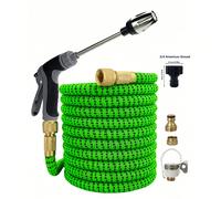 7 pièces Ensemble de tuyau d'eau haute pression, buse de lavage de voiture, pulvérisateur de jardin, universel pour l'Europe et l'Amérique 30m,7.5m,15m,22.5mTPE