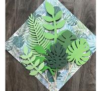 7 pièces Gâteau Tropical Scintillant Topper, Bâtonnets pour Cake Pop, Topper de Gâteau de Mariage Tropical, Topper de Gâteau Verdure, Topper de Feuille de Palme pour Décoration de Fête d'Anniversaire