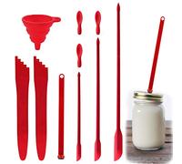 7 pièces Kit de Mise en Conserve, 2 Dissolvant de Bulles de Mise en Conserve, 1 Lève-Couvercle Magnétique pour Conserves, 1 Mini Entonnoir en Silicone, 3 Mini Spatules pour Pot Bouteille Cosmétique