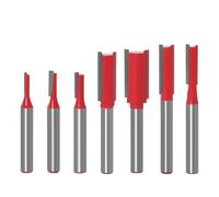 7 Pièces Mèches de Toupie Droites à Double Cannelure Mèche de Routeur à Tige de 6 mm Fraises pour Défonceuses pour le Rainurage du Travail du Bois