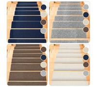 7 pièces Patins d'escalier antidérapants pour marches en bois - Ruban de tapis robuste à double adhésif, tapis d'escalier antidérapants pour escaliers intérieurs/extérieurs, maison/bureau, protection
