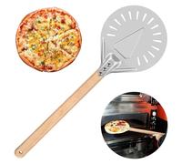 7" Pizza tournage pelle Pizza pagaie serveur de Pizza spatule à gâteau avec poignée en bois pour Pizza Pierre Grill au four tartes à pain biscuits outil de cuisson à gâteau fournitures de cuisine