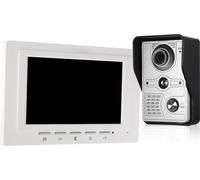7 pouces câblés vidéot��r Sonnette Moniteur d'intérieur avec IR-Cut Poisson-pluie en plein air Caméra interphone visuel Deux voies audio Télécommande Déverrouiller T��r Téléphone