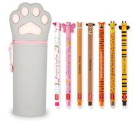 7 stylos-feutres rétractables à encre effaçable, avec étui, pointe de 0,7 mm, encres de couleurs variées