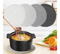 7″ Trivets for Hot Dishes, Potholder Set Hot Pads for Kitchen Countertops Table Pot Holders Plate Mats Set of 4