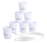 7 verres à shooter réutilisables girls 50 lanc - générique 10844 Blanc
